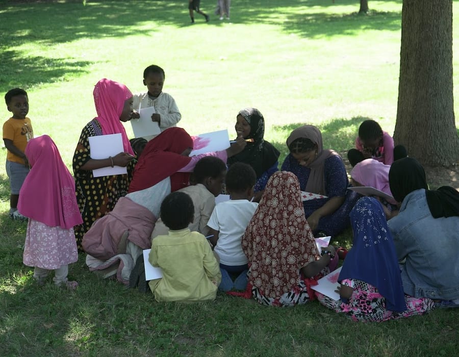 Community members gathering together