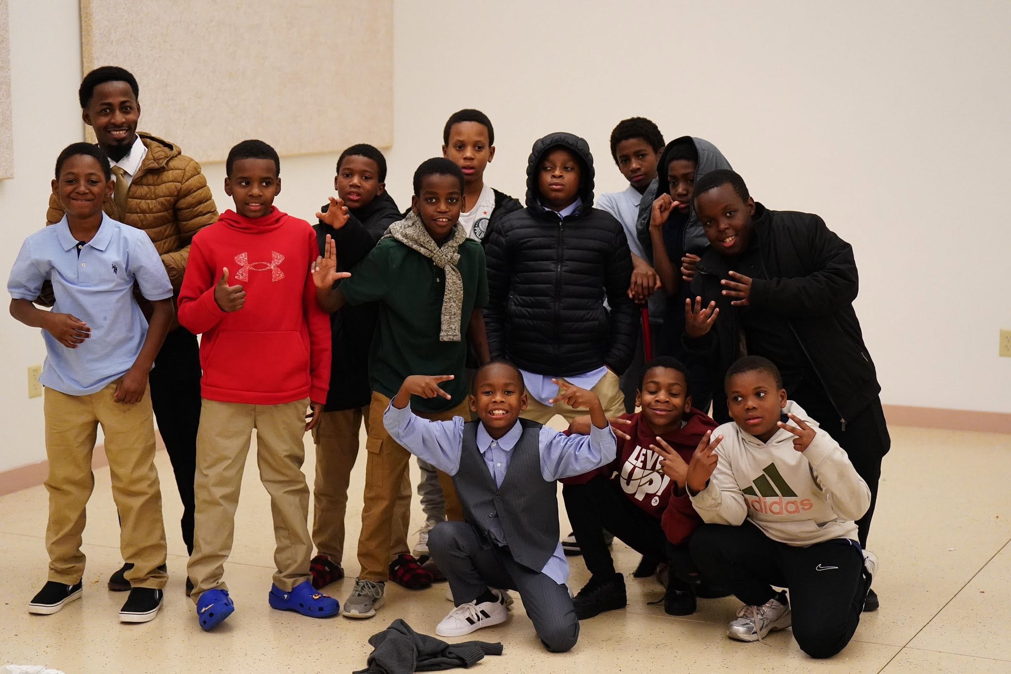 Group of children posing together indoors