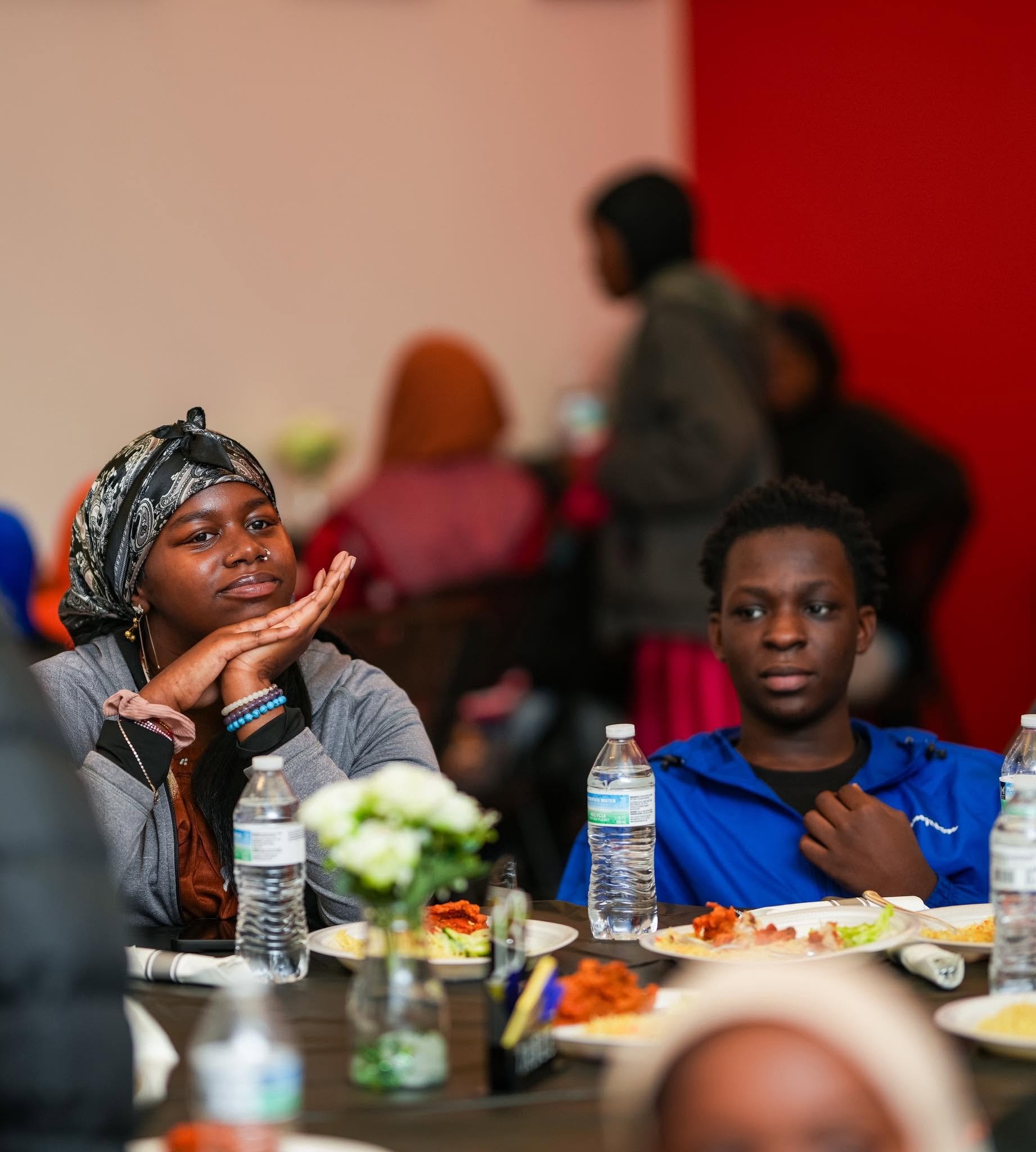 People dining together at a community event